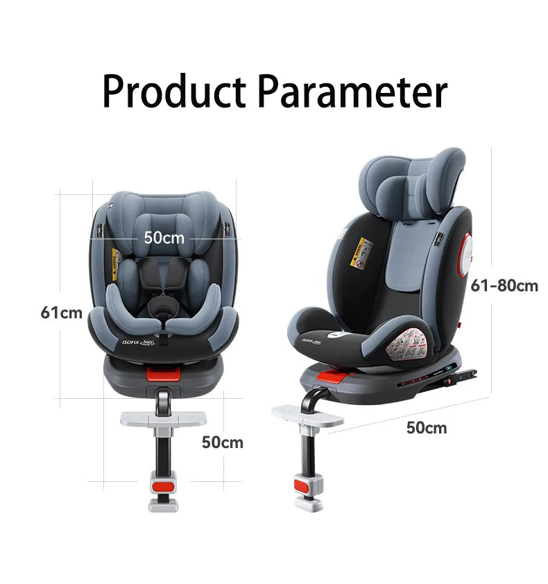 Baby car seat with ISOFIX for child safety seats with 5-point seat belt,Children's Car seat 360 ° rotating safety seat for 0-12