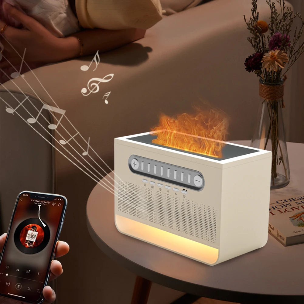 4 in 1 Bluetooth Speaker LED White Noise Speaker White Noise Sleep Aid Night Light with 8 Nature Sounds Aromatherapy Humidifier