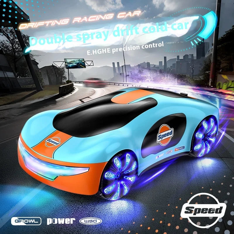 RC Stunt Car Gesture Sensing Dual Spray Racing Car 360 Rotating Side Drifting Vehicle Model with Music Kid Boy Birthday Gift